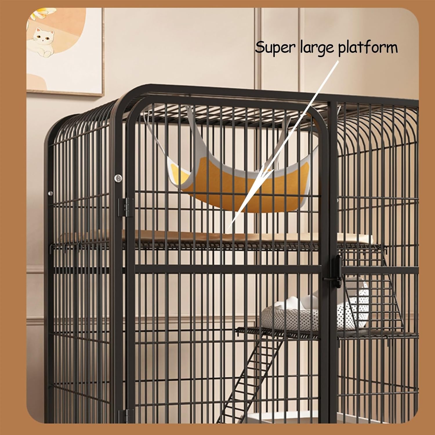 Large 2/3 Tier Cat Cage with Cat Litter Box W8737